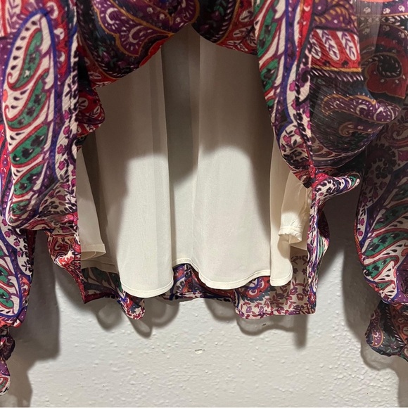 LOFT Blouse women’s XL multicolor paisley long sleeve tunic - Picture 7 of 8
